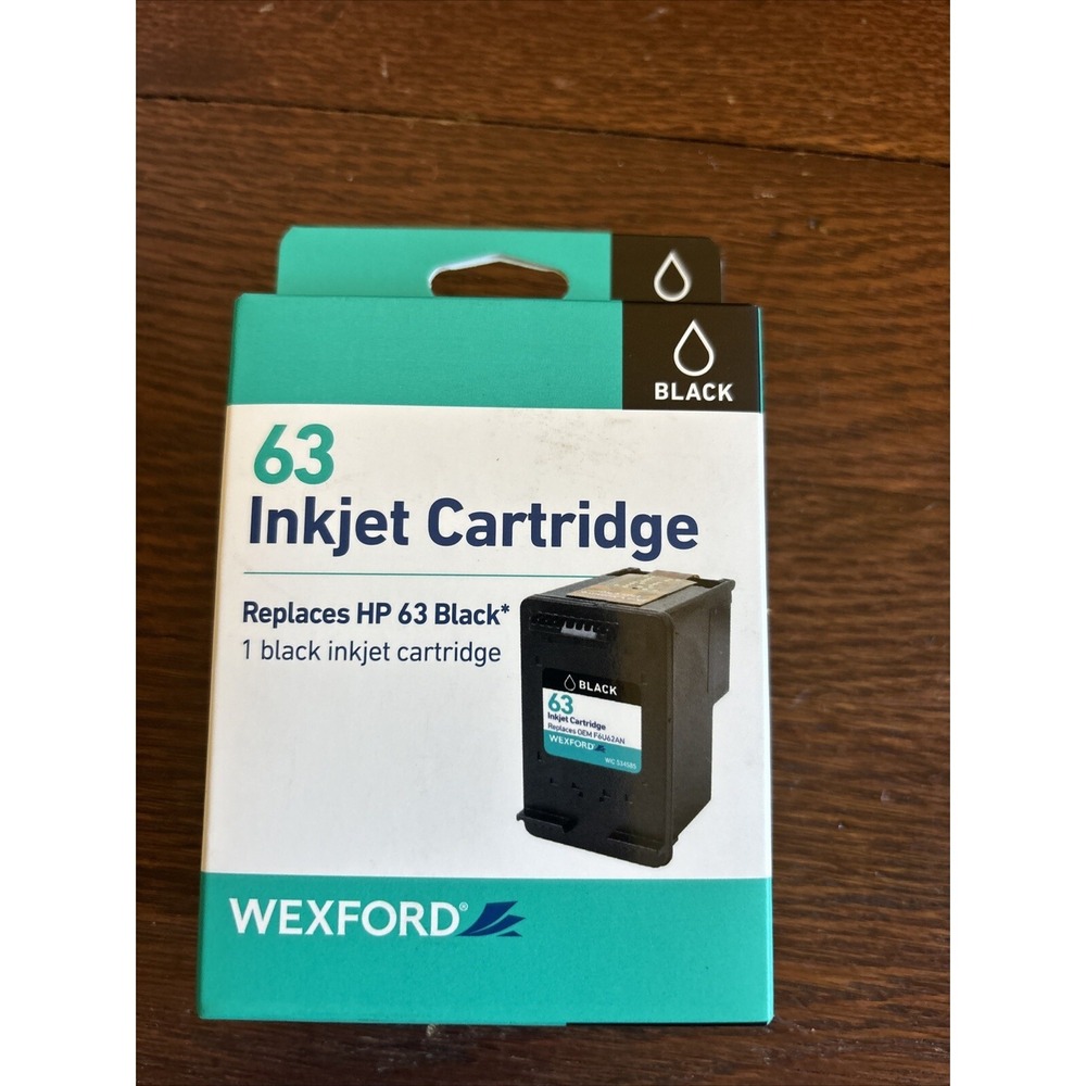 NEW WEXFORD 63 Inkjet Cartridge Black Replaces HP 63 OEM F6U62AN